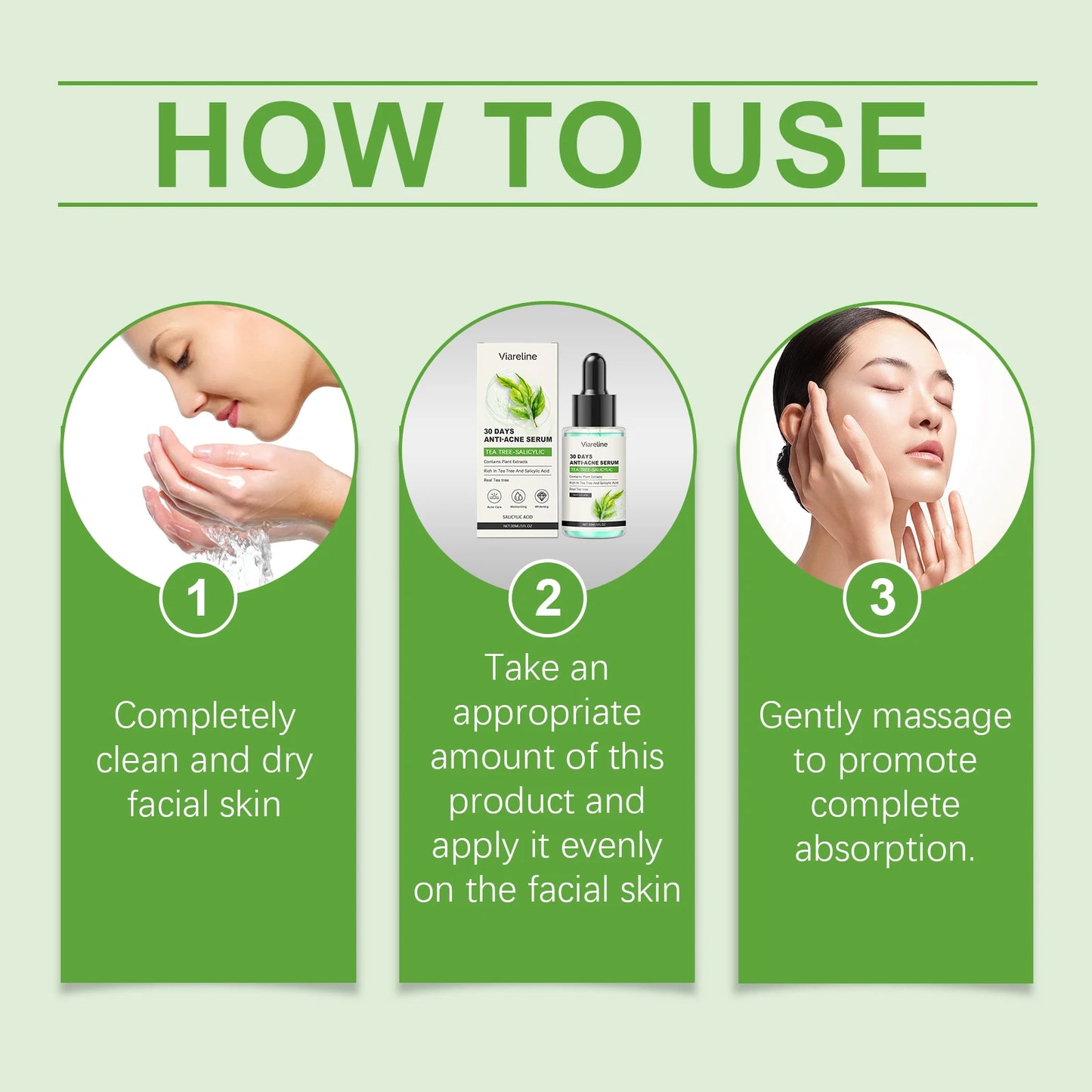Salicylic Face Care Set Cleansing Pores Cleanser Moisturizing Toner Oil