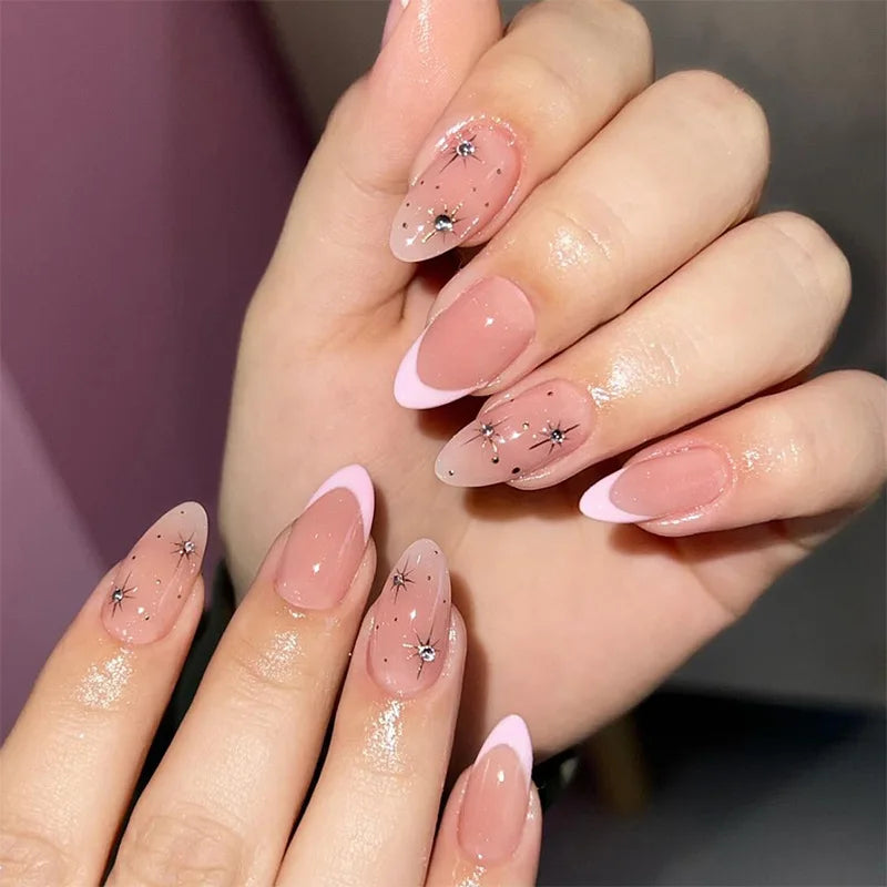 White French Press on Nails