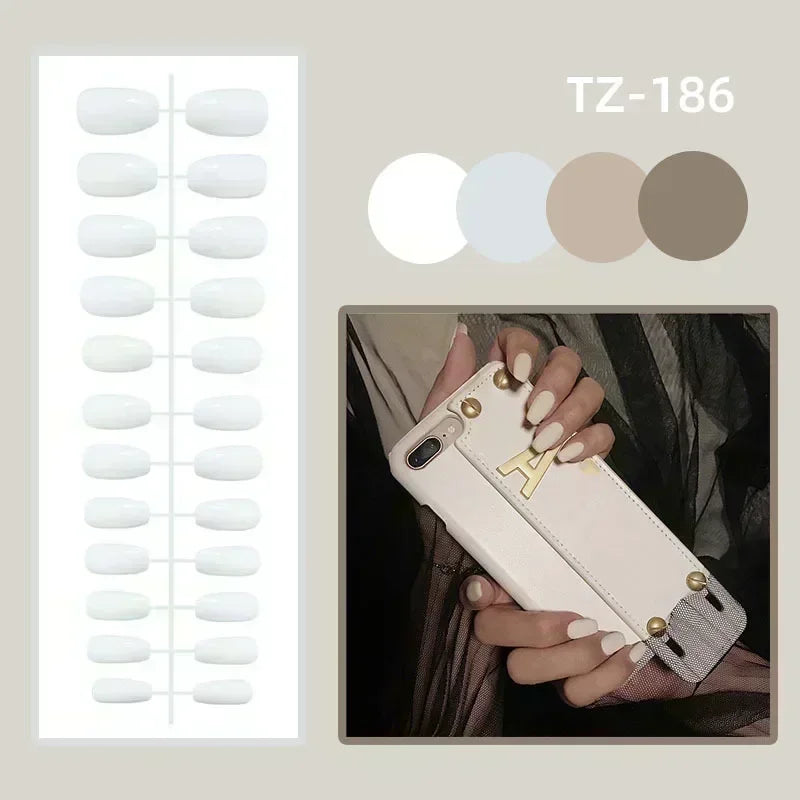 Butterfly Ballet with French Design Wearable False Nails