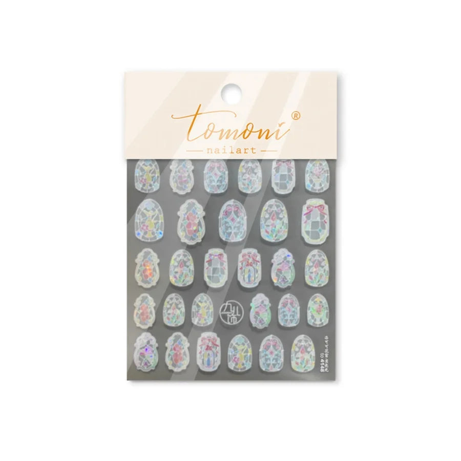 1piece high quality 5D glass fragment nail sticker