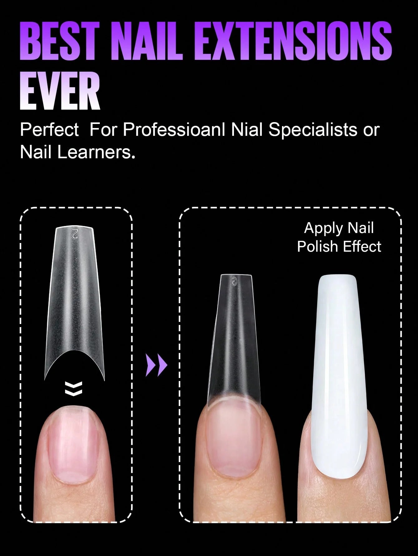 180 extreme coffin shaped nails