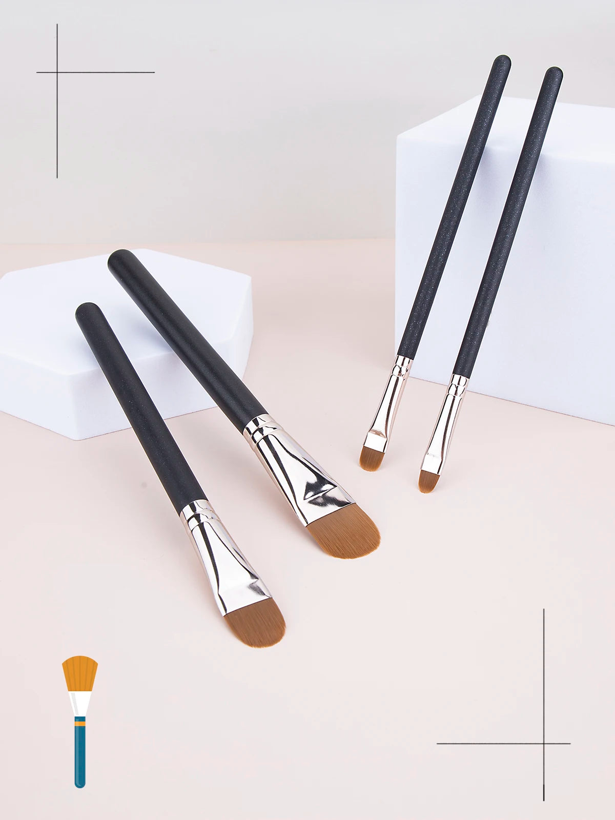 4 Types Sizes Upgraded Ultra-thin Foundation Concealer Makeup Brush
