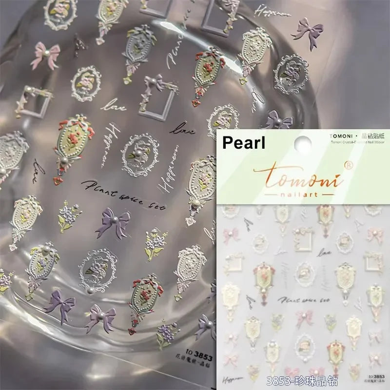 1piece high quality 5D glass fragment nail sticker