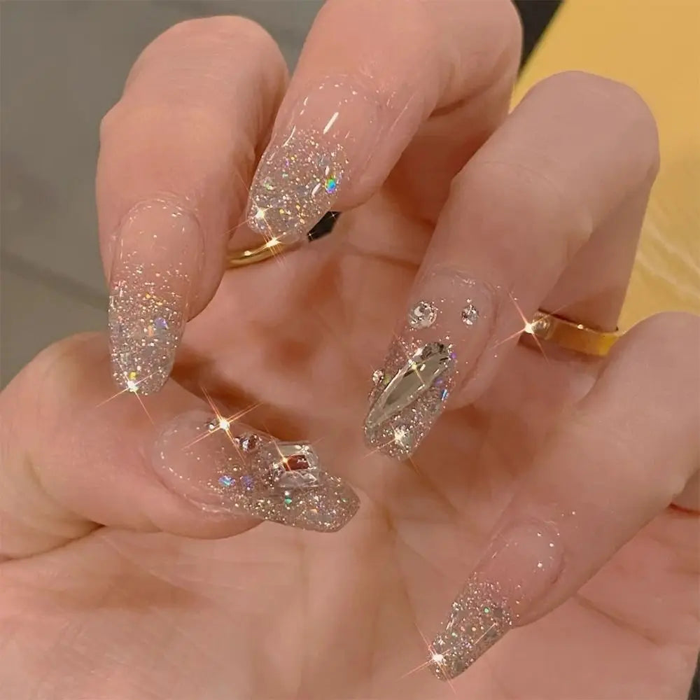 24pcs French Ballerina Waterproof Faux Gradient Nails