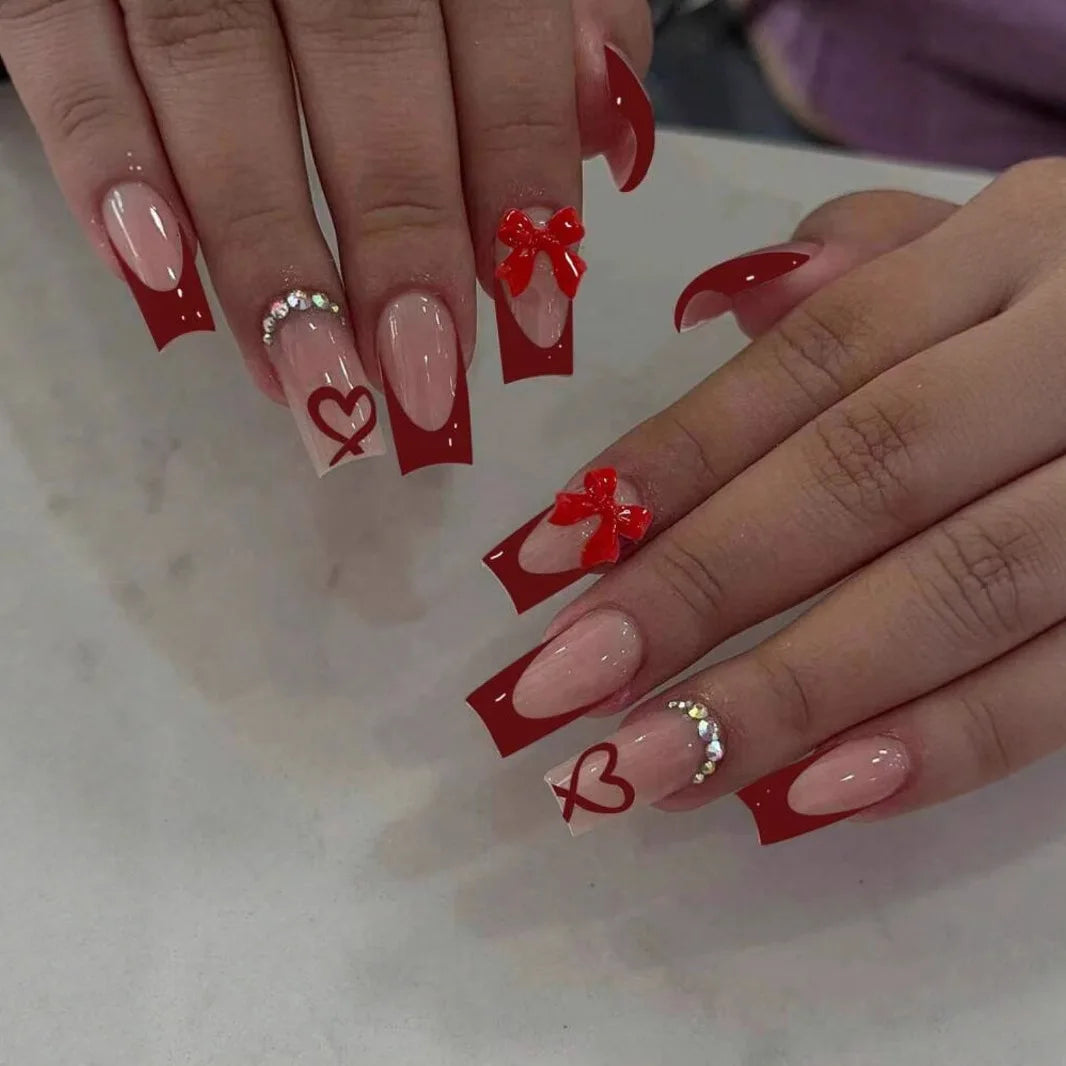 White French Press on Nails