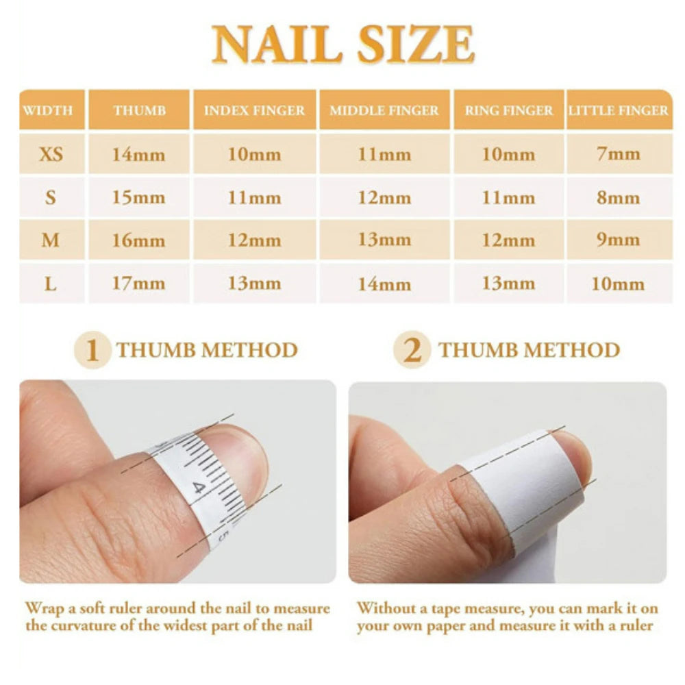 3D French Green Reusable Press On Nails