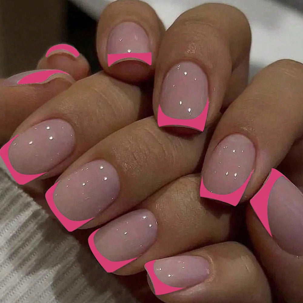 24pcs/set short square false nails for women
