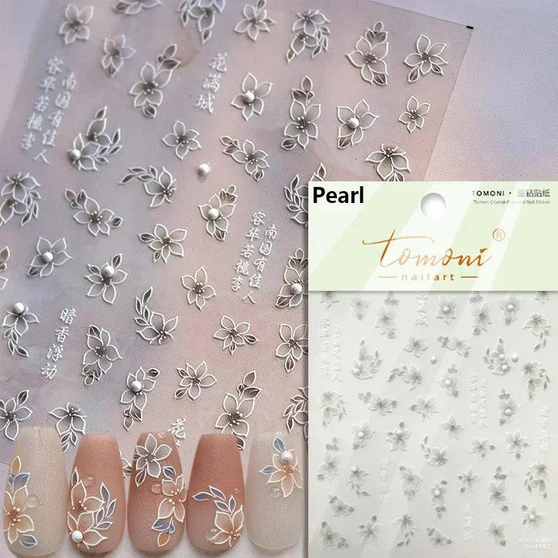 1piece high quality 5D glass fragment nail sticker
