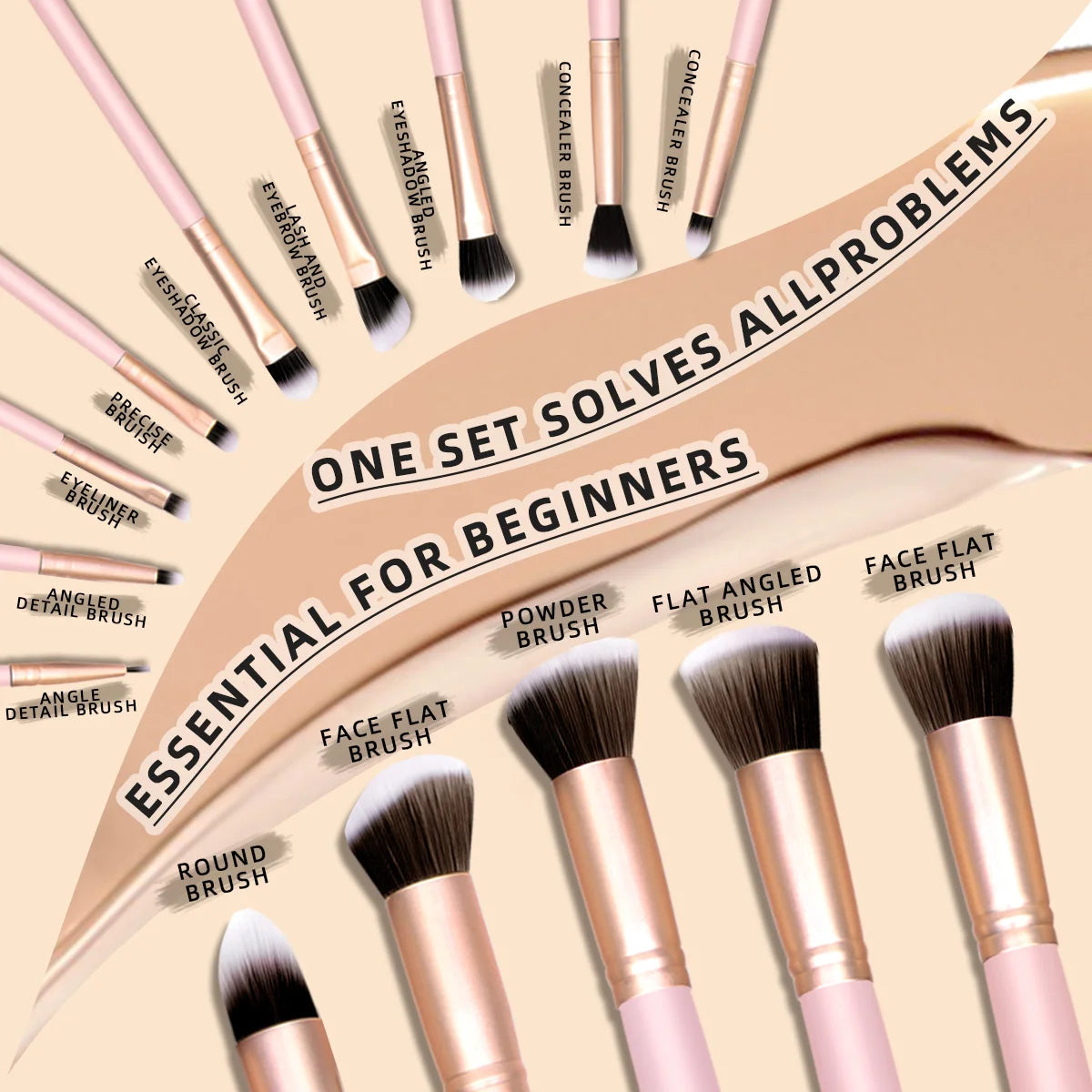 Set of 25 professional makeup tools