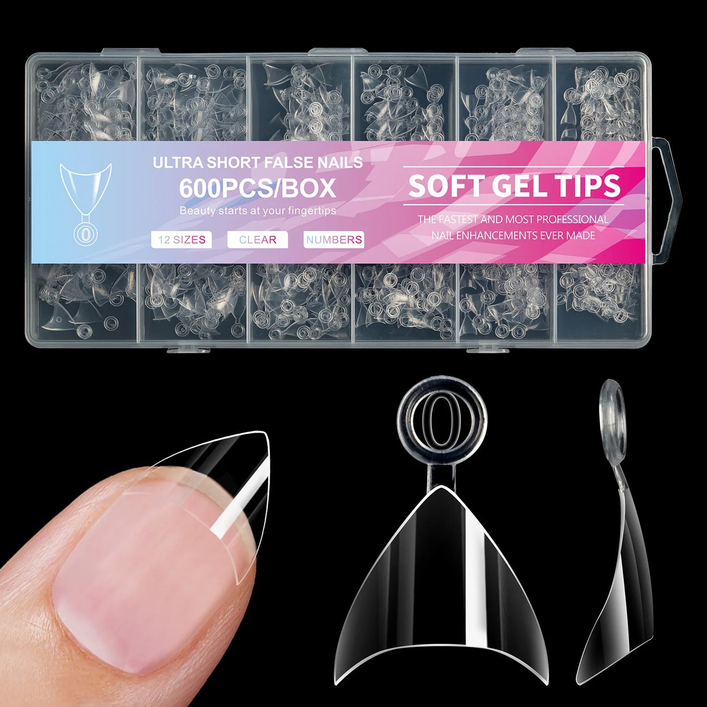 Ultra Short French Press On Acrylic Nails