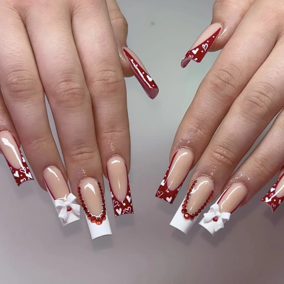 White French Press on Nails