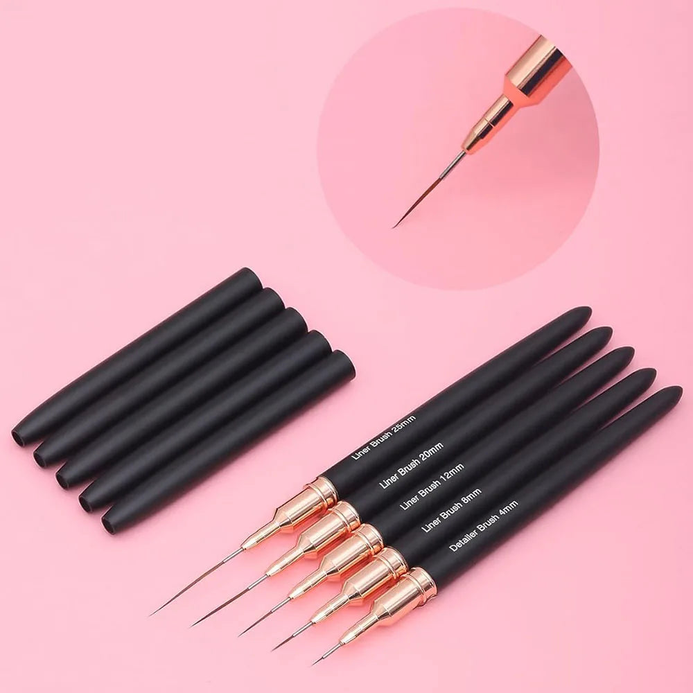 Black Nail Art Liner Brushes