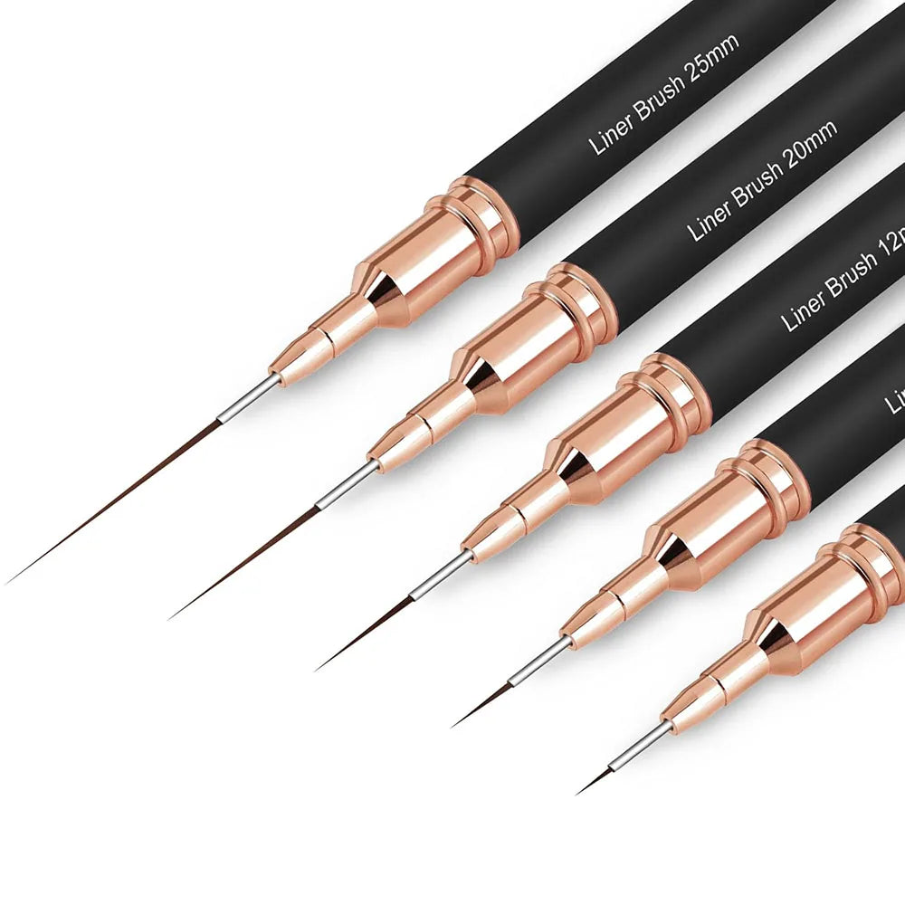 Black Nail Art Liner Brushes