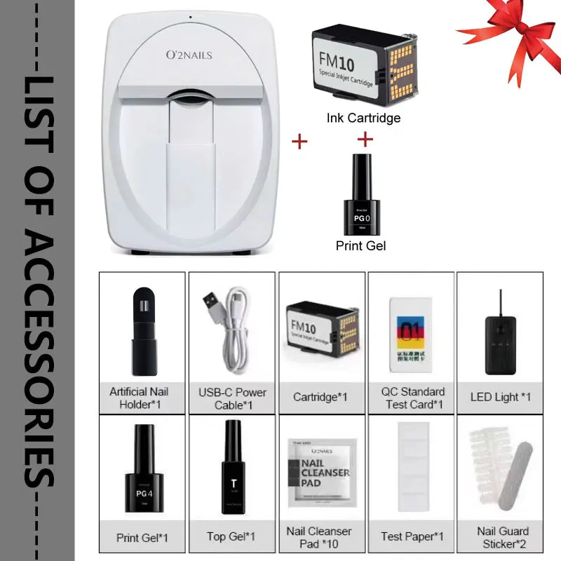 O2NAILS Smart Professional Mobile Nail Printer Machine