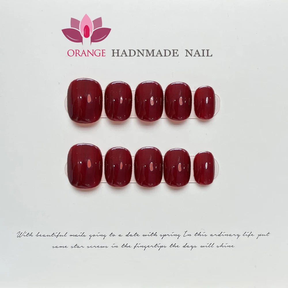 Handmade Simple Nude Color Press on Nail