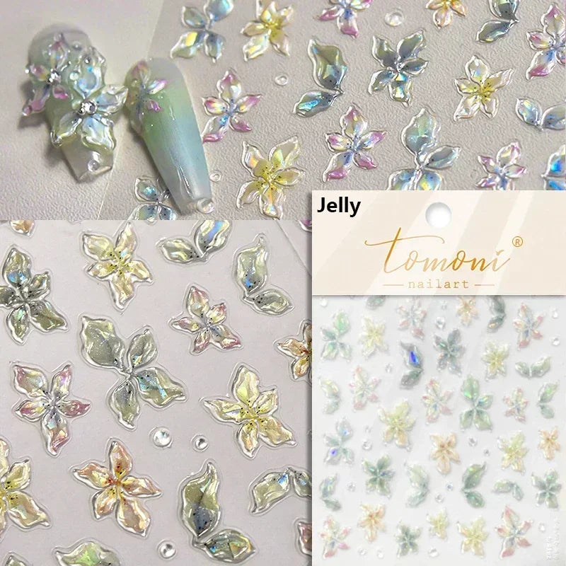 1piece high quality 5D glass fragment nail sticker