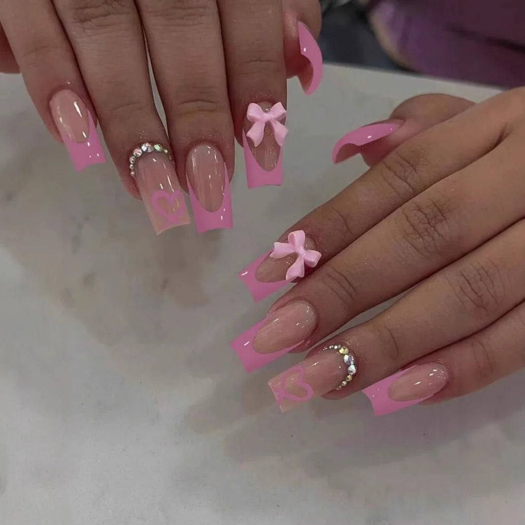 White French Press on Nails