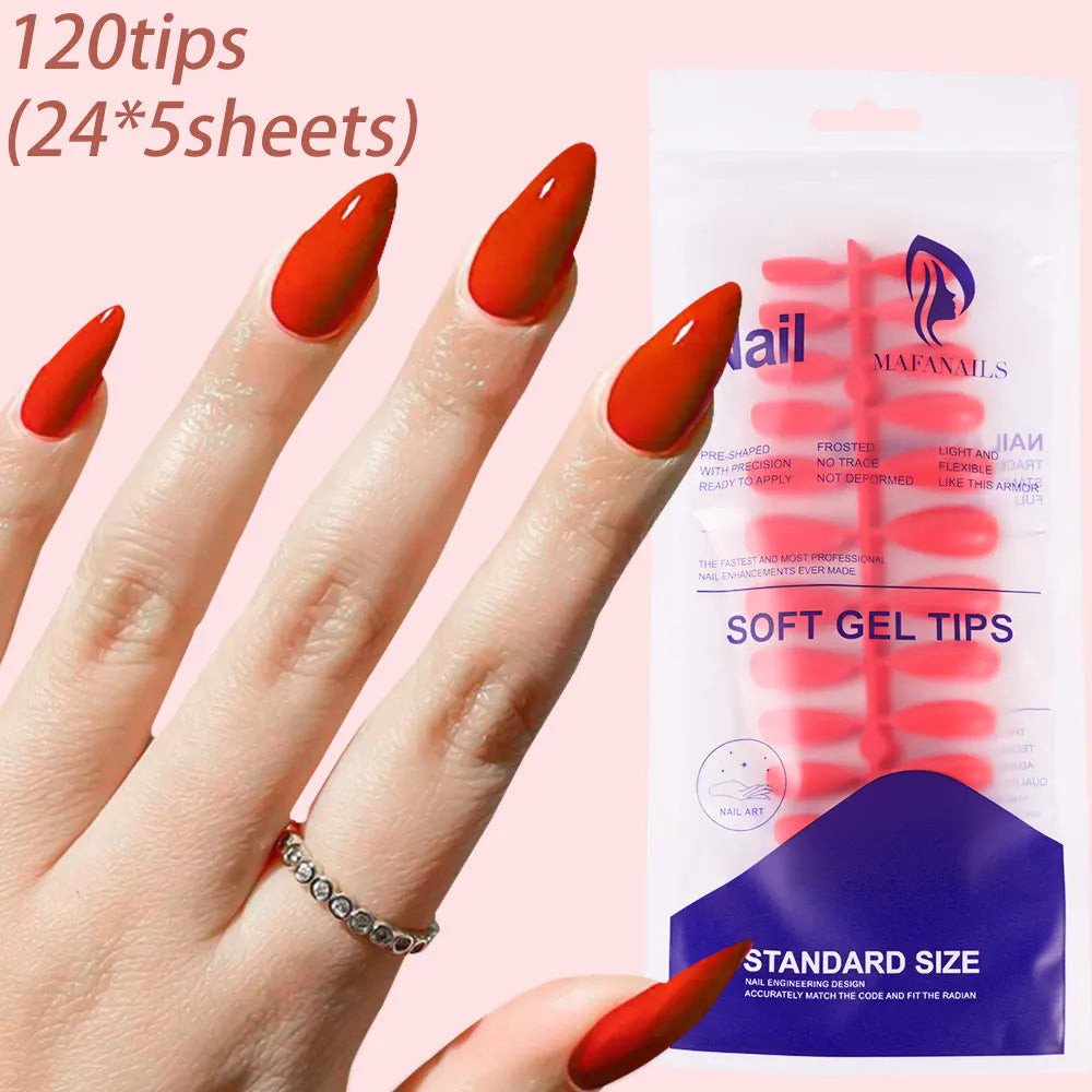 240/120Pcs Colorful French Short Square False Nails