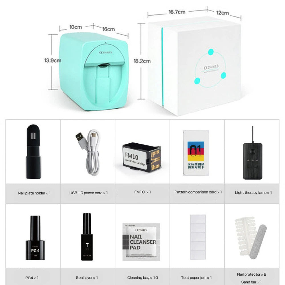 O2NAILS Smart Professional Mobile Nail Printer Machine