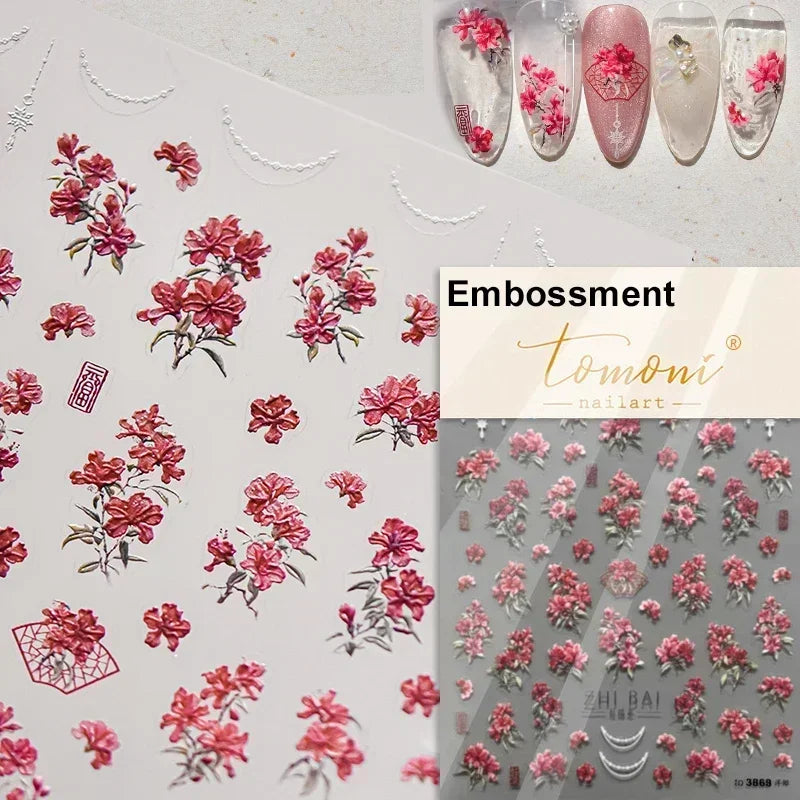 1piece high quality 5D glass fragment nail sticker