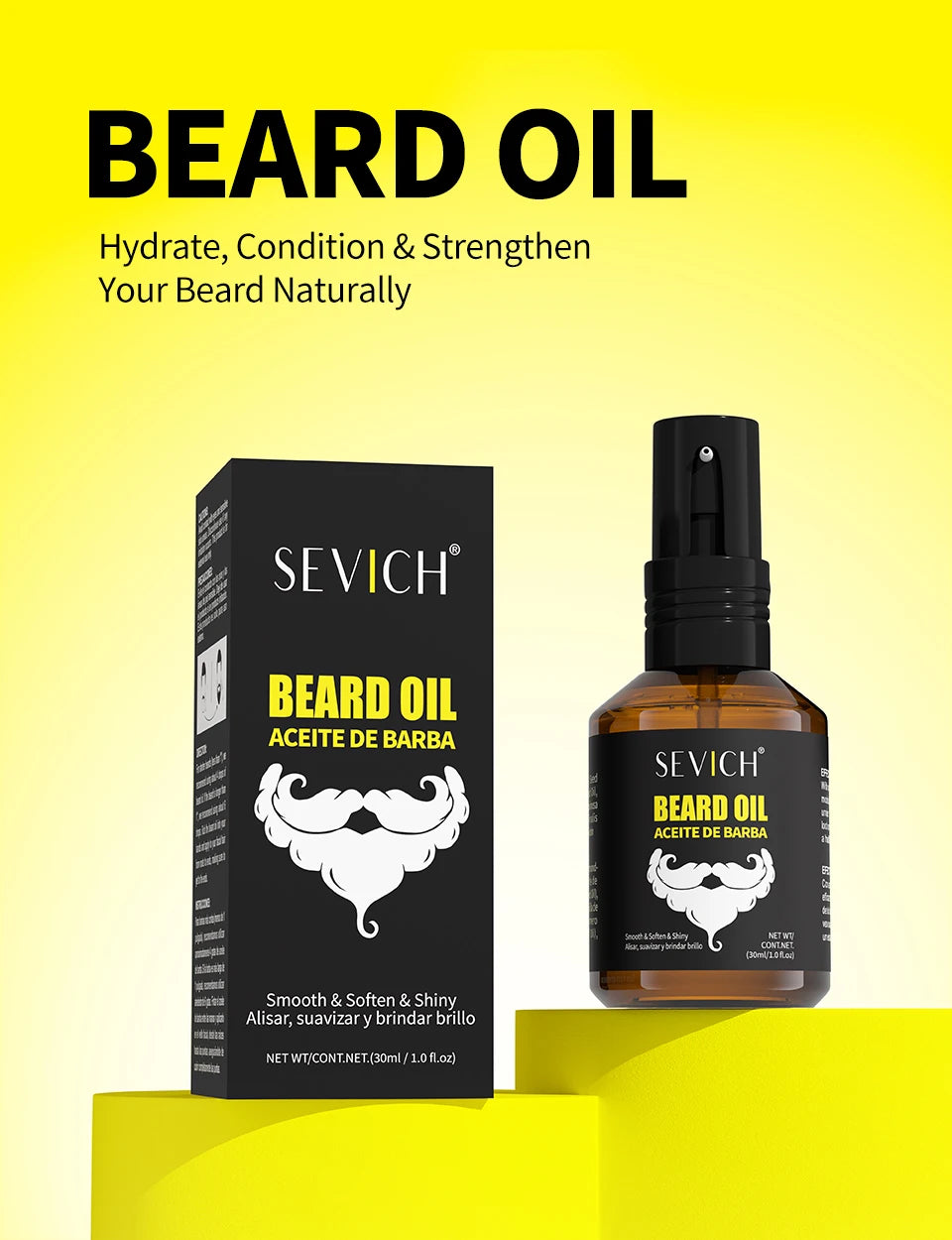 SEVICH Natural Beard Growth Oil for Men
