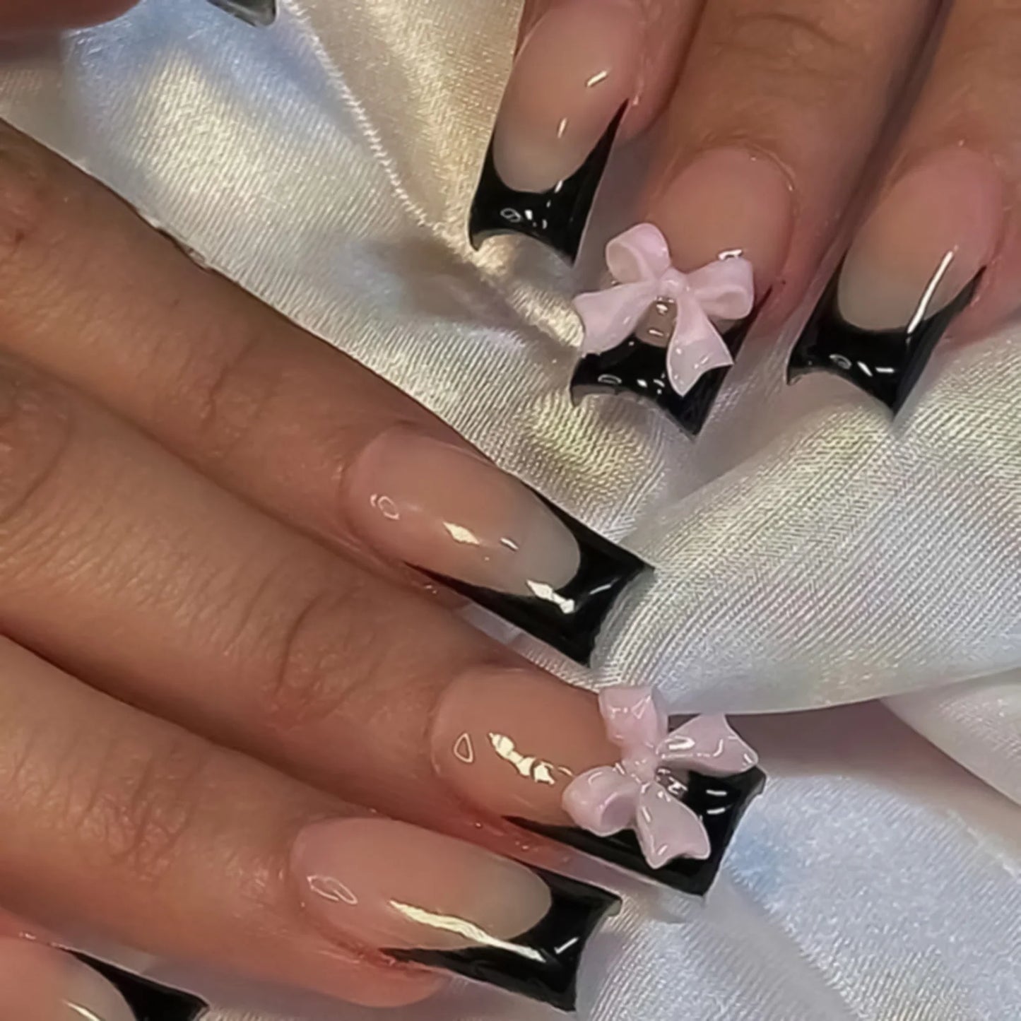 White French Press on Nails
