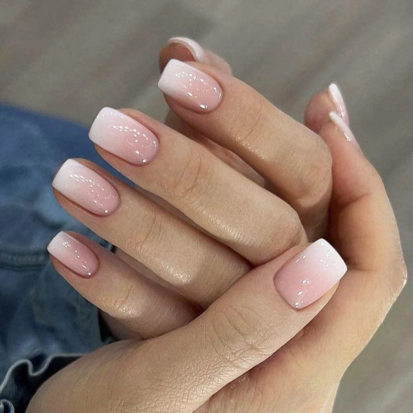 24pcs/set short square false nails for women