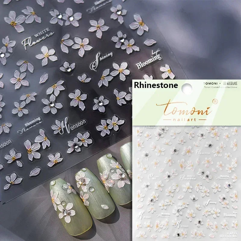 1piece high quality 5D glass fragment nail sticker