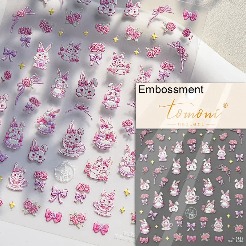 1piece high quality 5D glass fragment nail sticker