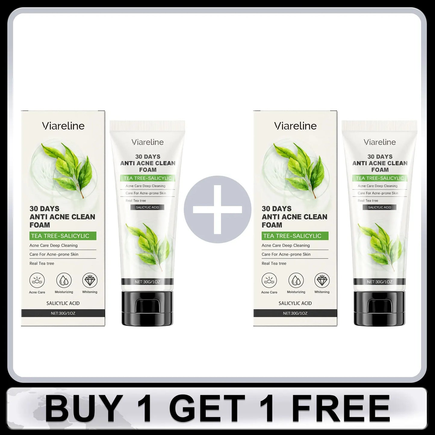 Salicylic Face Care Set Cleansing Pores Cleanser Moisturizing Toner Oil