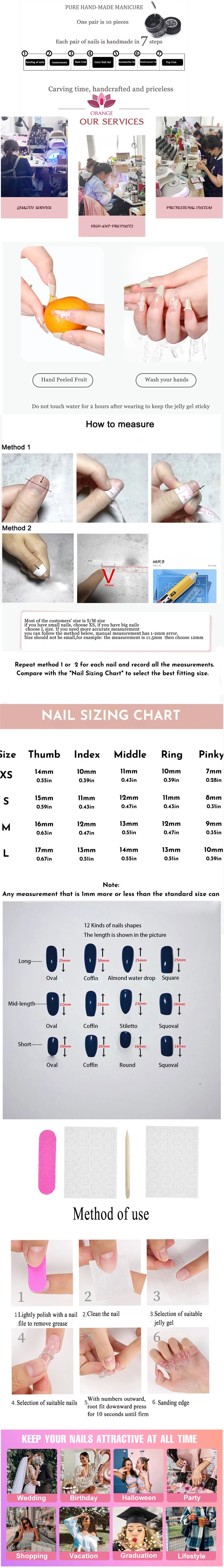 Handmade Simple Nude Color Press on Nail