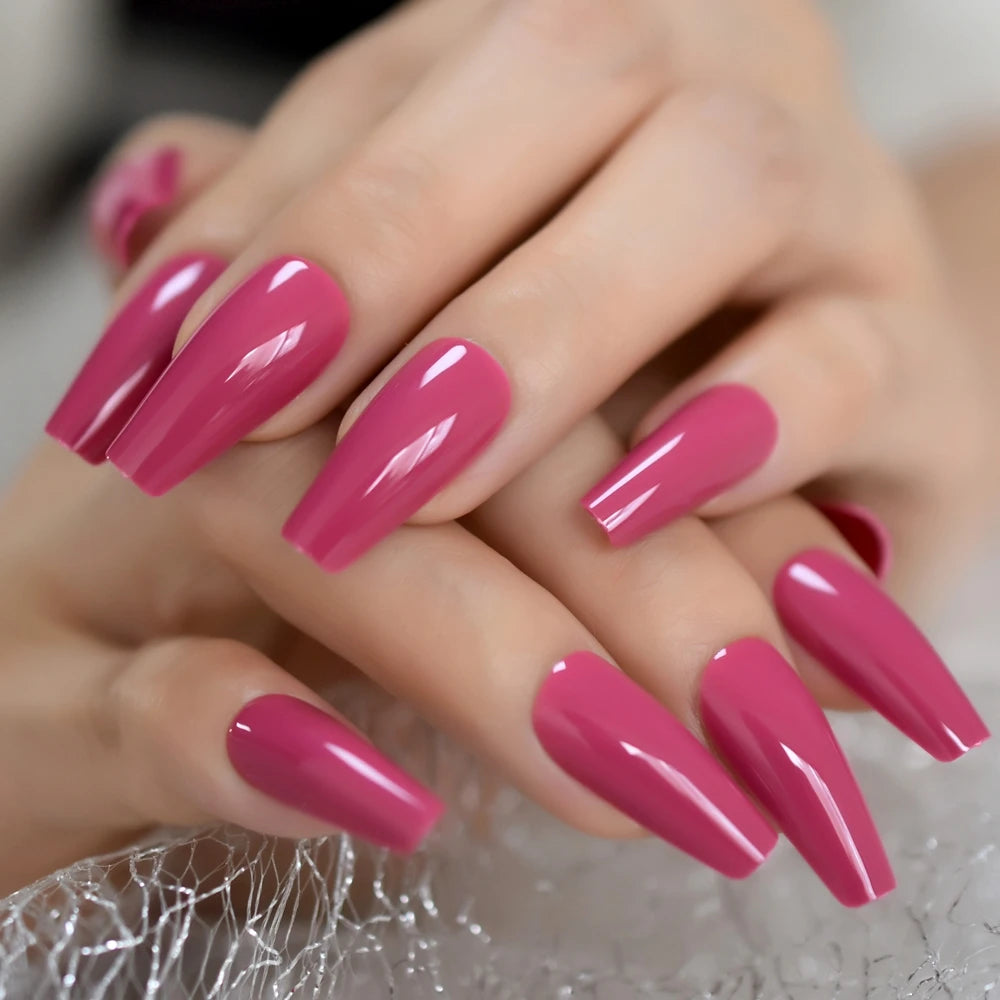 Ballet glossy finishes solid color presson nails