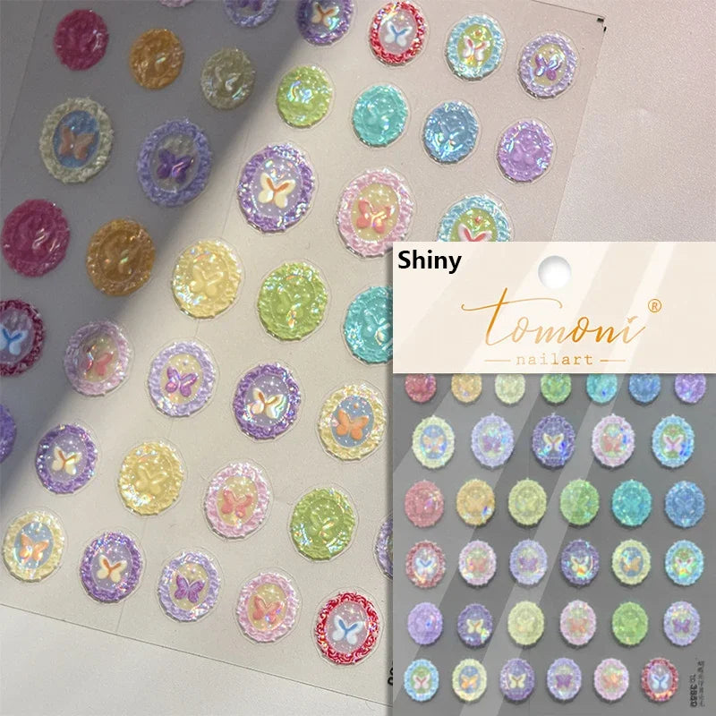 1piece high quality 5D glass fragment nail sticker