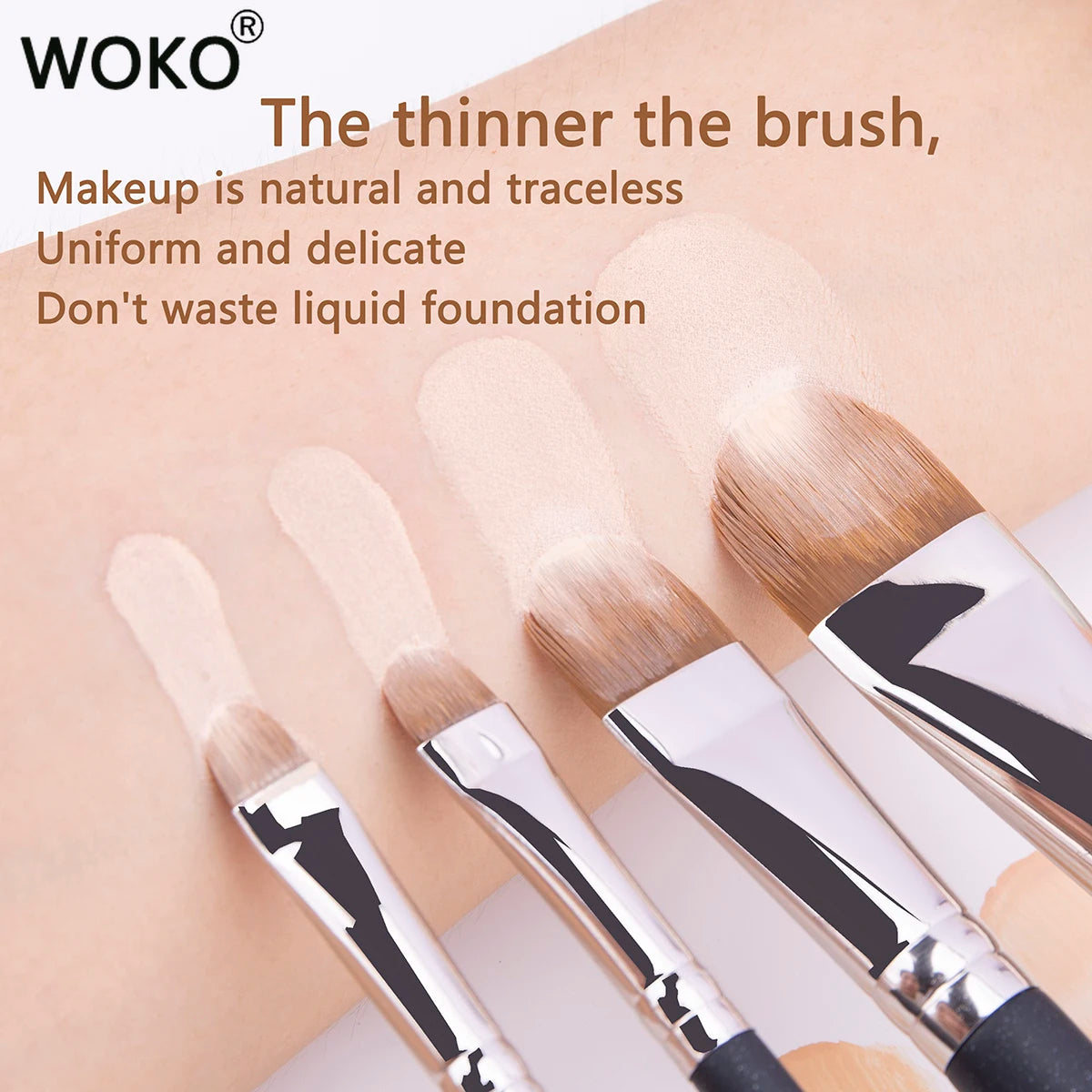 4 Types Sizes Upgraded Ultra-thin Foundation Concealer Makeup Brush