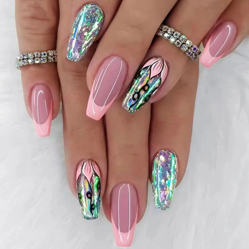 Fashion Colorful Butterfly False Nail