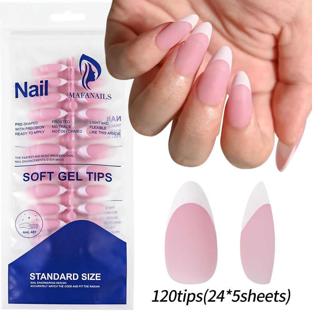 240/120Pcs Colorful French Short Square False Nails