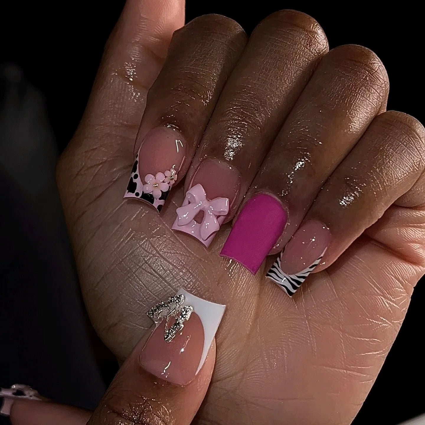 White French Press on Nails