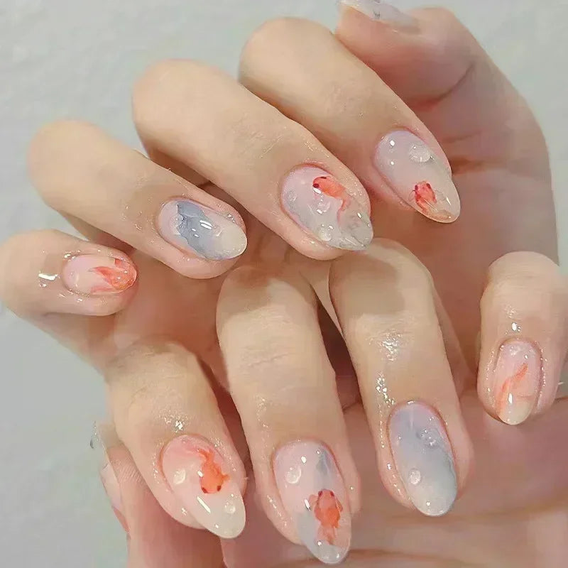 Butterfly Ballet with French Design Wearable False Nails