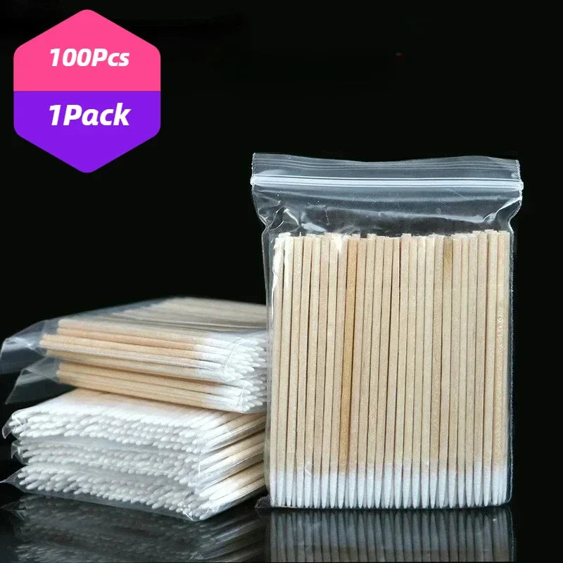 Nails Wood Cotton Swab Clean Sticks Bud