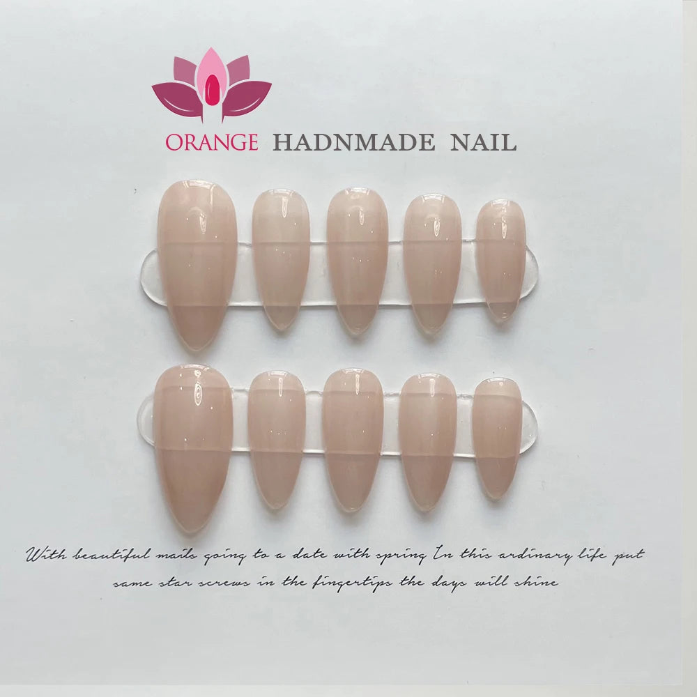 Handmade Simple Nude Color Press on Nail