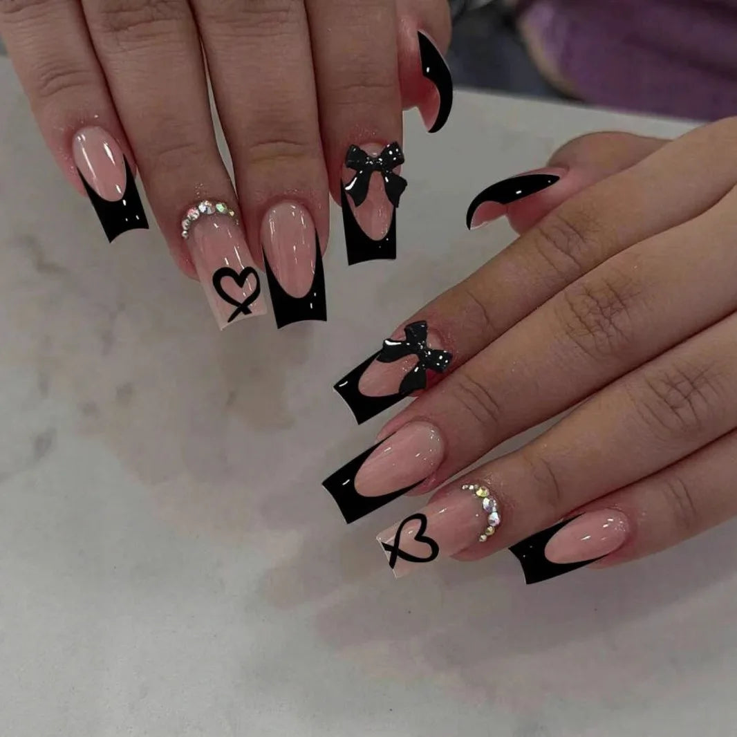 White French Press on Nails