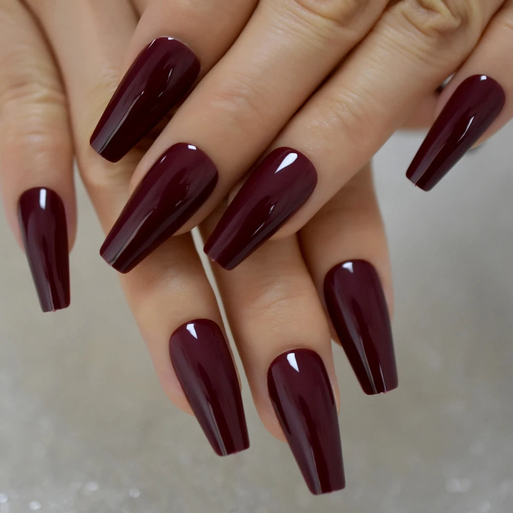 Ballet glossy finishes solid color presson nails