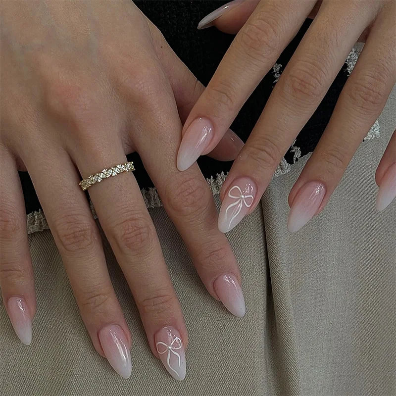 White French Press on Nails