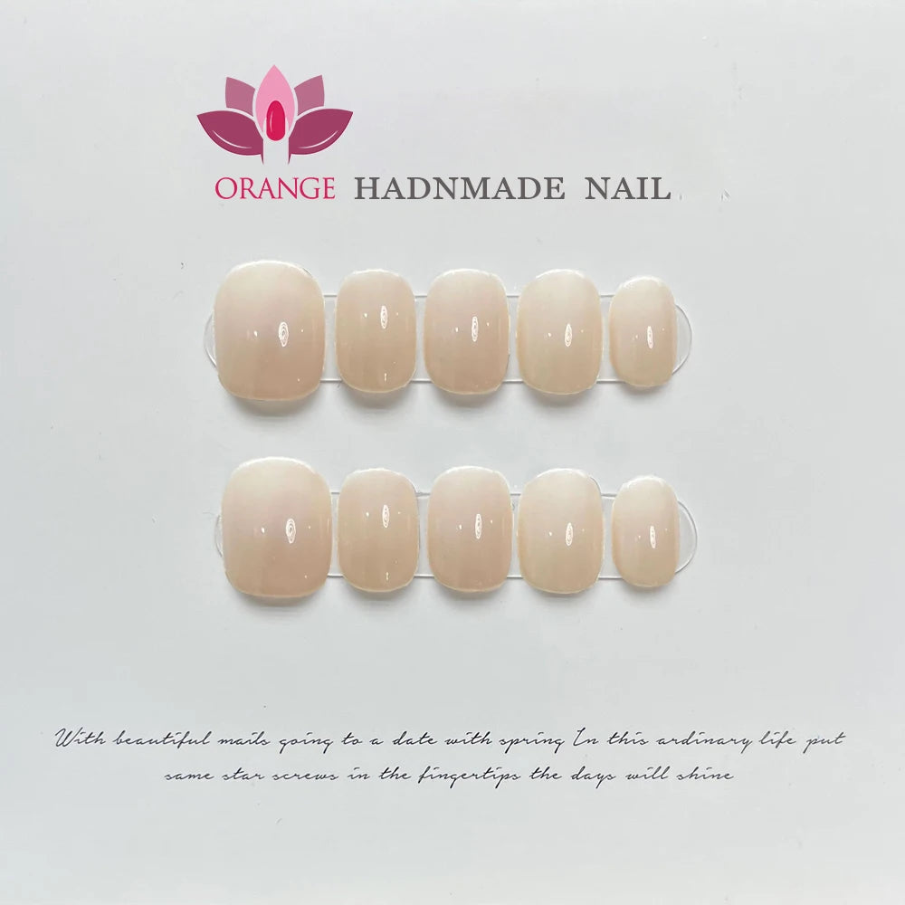 Handmade Simple Nude Color Press on Nail