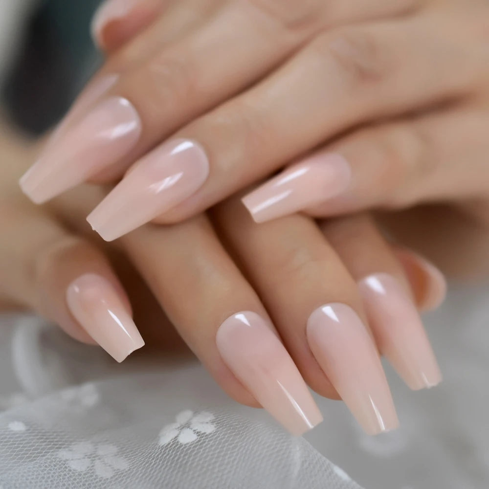 Ballet glossy finishes solid color presson nails