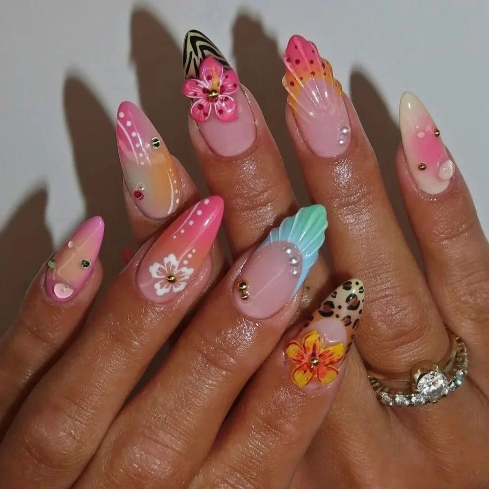 Butterfly Ballet with French Design Wearable False Nails