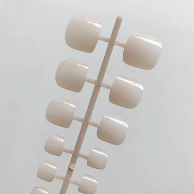 24ct/strip Foot Acrylic green Pearl Artificial Toenails and Finger nails