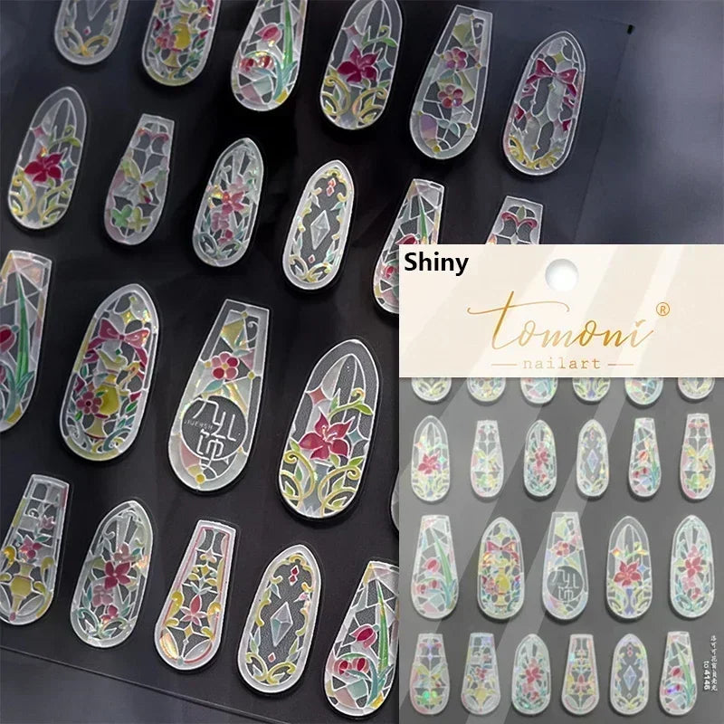 1piece high quality 5D glass fragment nail sticker