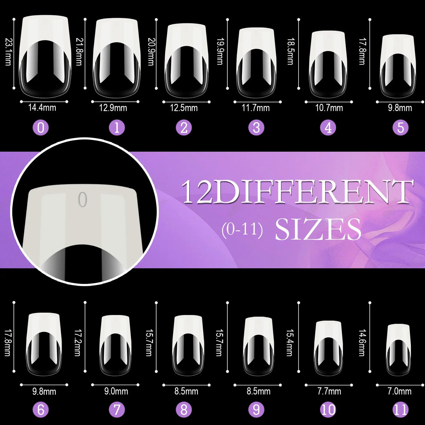 120pcs/box Acrylic French False Nails