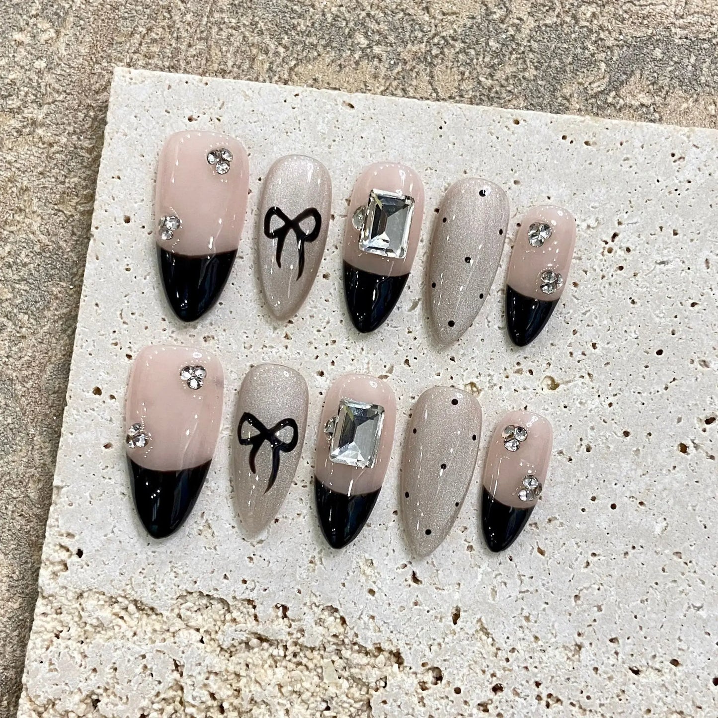 French Style Handmade Artificial Manicure Nail